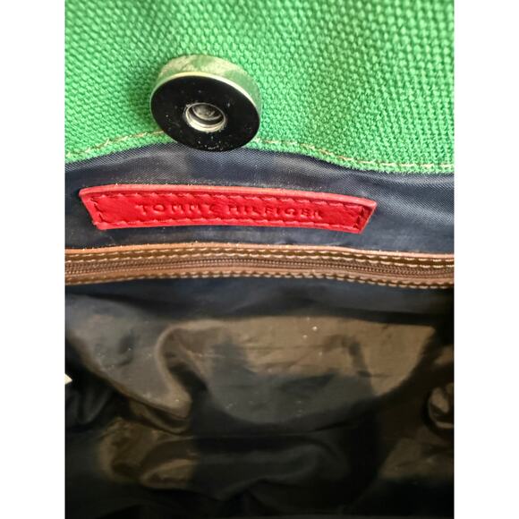 Tommy Hilfiger Preppy Madras Plaid Medium Canvas Tote Bag - Picture 7 of 8